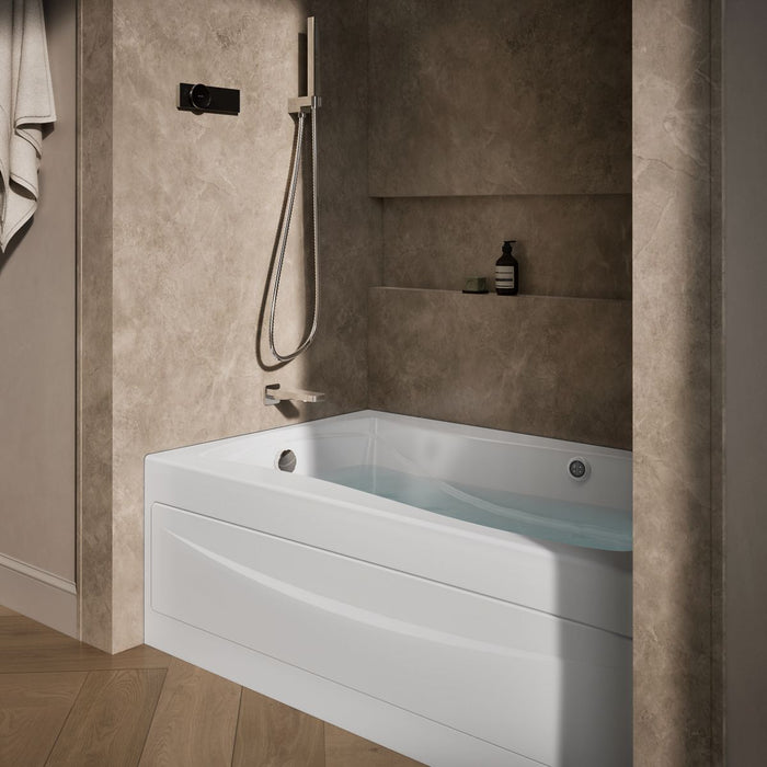 KOHLER K-1239-LAW Mariposa 60" x 36" alcove whirlpool bath with Bask heated surface, left drain