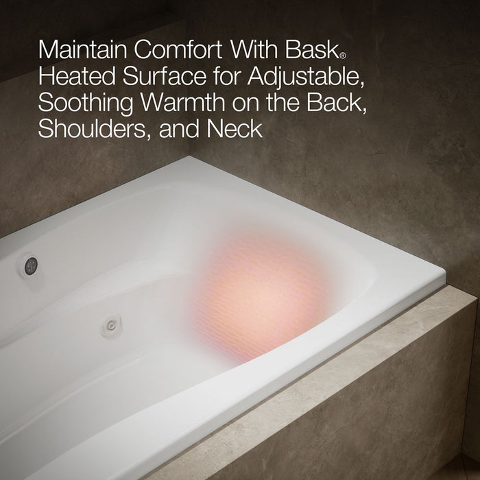 KOHLER K-1239-LW Mariposa 60" x 36" alcove whirlpool bath with Bask heated surface, left drain