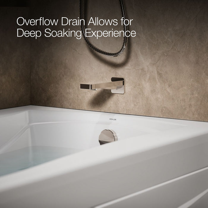 KOHLER K-1239-RAW Mariposa 60" x 36" alcove whirlpool bath Bask heated surface, right drain