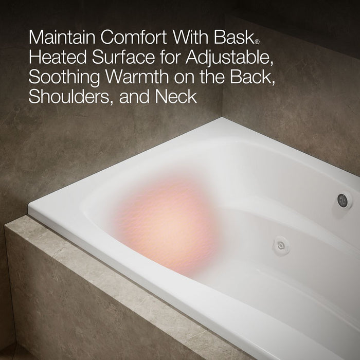 KOHLER K-1239-RW Mariposa 60" x 36" alcove whirlpool bath with Bask heated surface, integral flange and right-hand drain