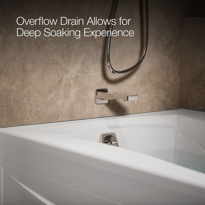 KOHLER K-1257-GHLA Mariposa 72" x 36" alcove Heated BubbleMassage air bath, left drain