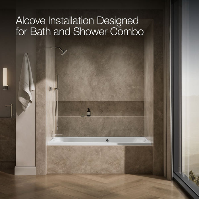 KOHLER K-1257-GHLW Mariposa 72" x 36" alcove Heated BubbleMassage air bath with Bask heated surface, left drain