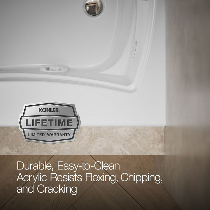 KOHLER K-1257-R Mariposa 72" x 36" alcove whirlpool bath, right drain