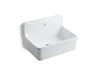 KOHLER K-12781-0 K-12781 Gilford 30" x 22" Bracket-mount Scrub-up/plaster Sink with Single Faucet Hole, white