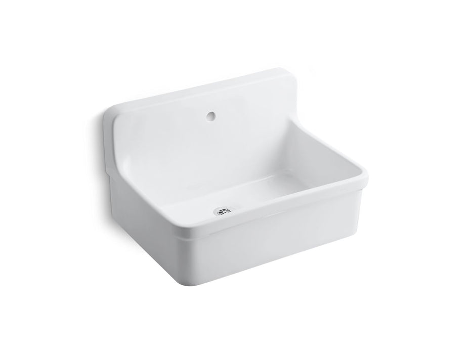 KOHLER K-12781-0 K-12781 Gilford 30" x 22" Bracket-mount Scrub-up/plaster Sink with Single Faucet Hole, white