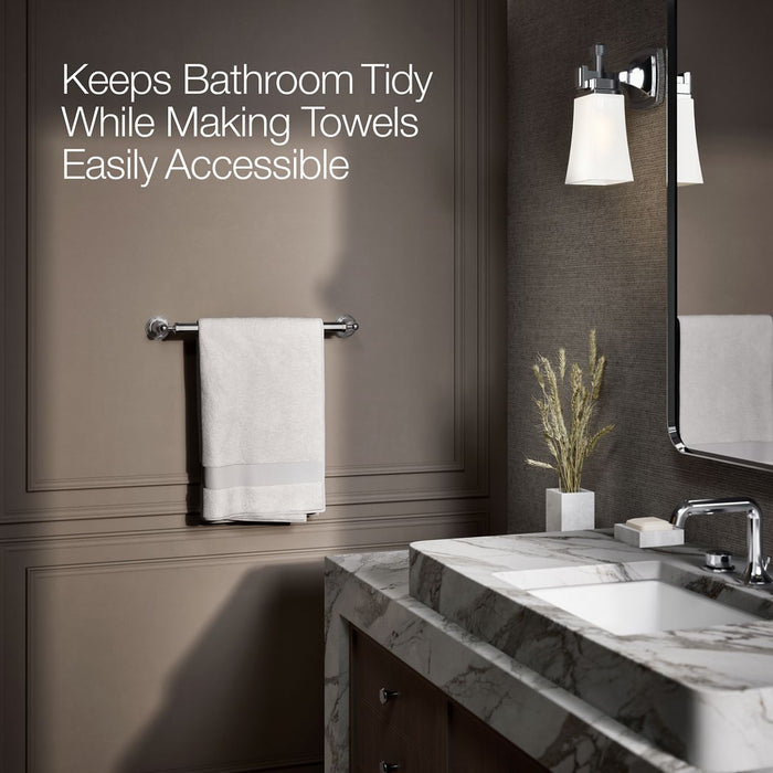 KOHLER K-13108 Pinstripe 18" towel bar, polished chrome - view 3