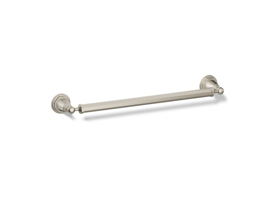 KOHLER K-13108 Pinstripe 18" towel bar, vibrant brushed nickel
