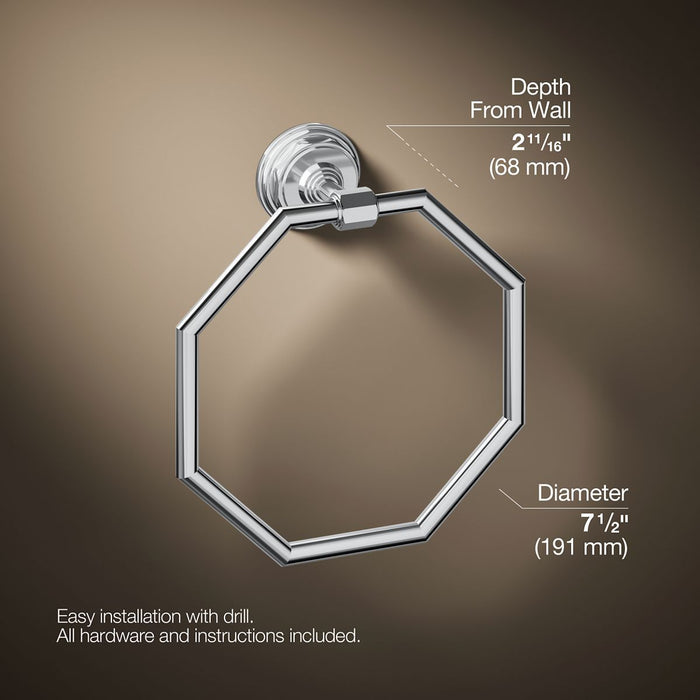 KOHLER K-13112 Pinstripe Towel ring