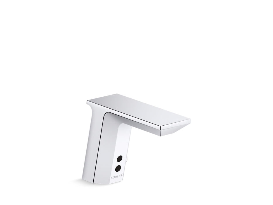 KOHLER K-13466-SATA Geometric Touchless single-hole lavatory faucet with Insight sensor technology and temperature mixer, DC-powered, less drain, 0.35 gpm