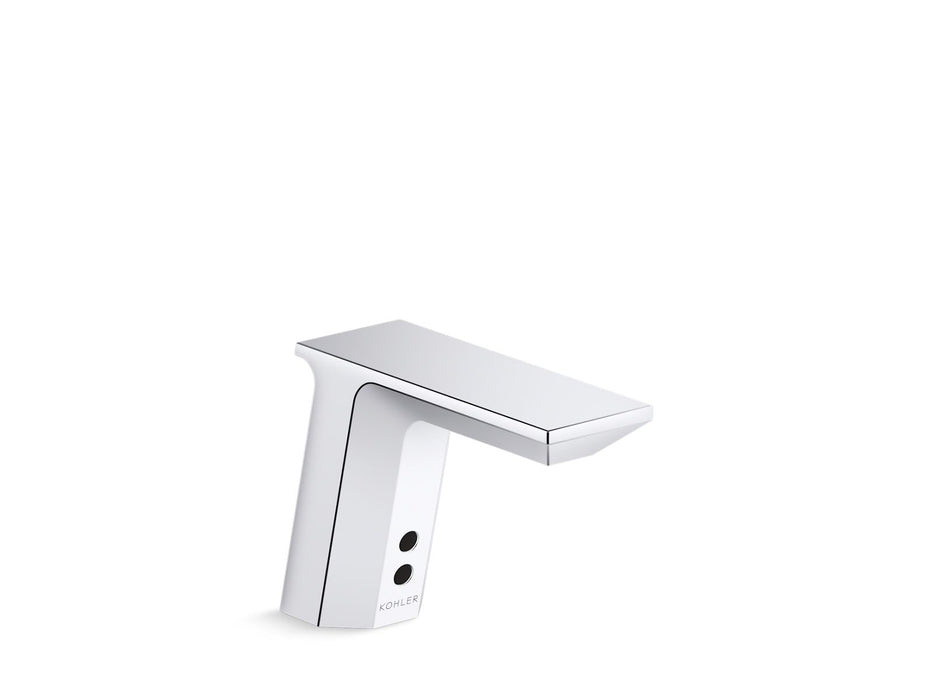 KOHLER K-13467-SATA Geometric Touchless single-hole lavatory faucet with Insight sensor technology, DC-powered, less drain, 0.35 gpm
