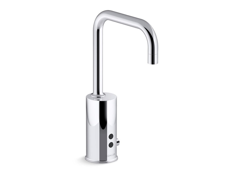 KOHLER K-13472-SATA Gooseneck Touchless single-hole lavatory faucet with Insight sensor technology and temperature mixer, DC-powered, less drain, 0.35 gpm