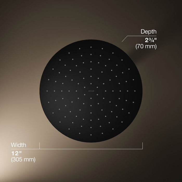 KOHLER K-13690 Contemporary Round 12" single-function rainhead, 2.5 gpm