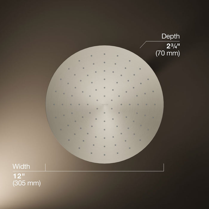 KOHLER K-13690 Contemporary Round 12" single-function rainhead, 2.5 gpm