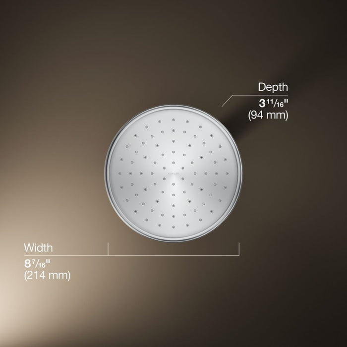 KOHLER K-13692 8" single-function rainhead, 2.5 gpm