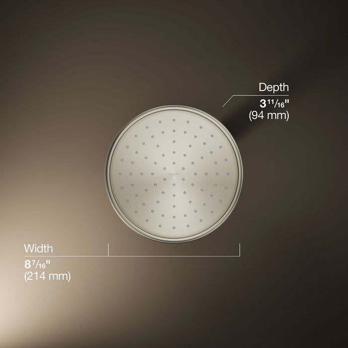 KOHLER K-13692 8" single-function rainhead, 2.5 gpm