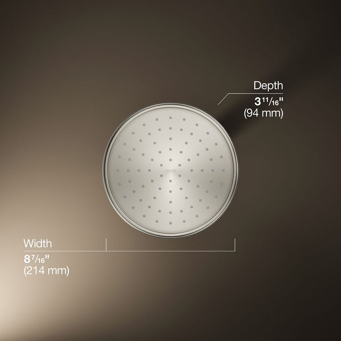 KOHLER K-13692 8" single-function rainhead, 2.5 gpm
