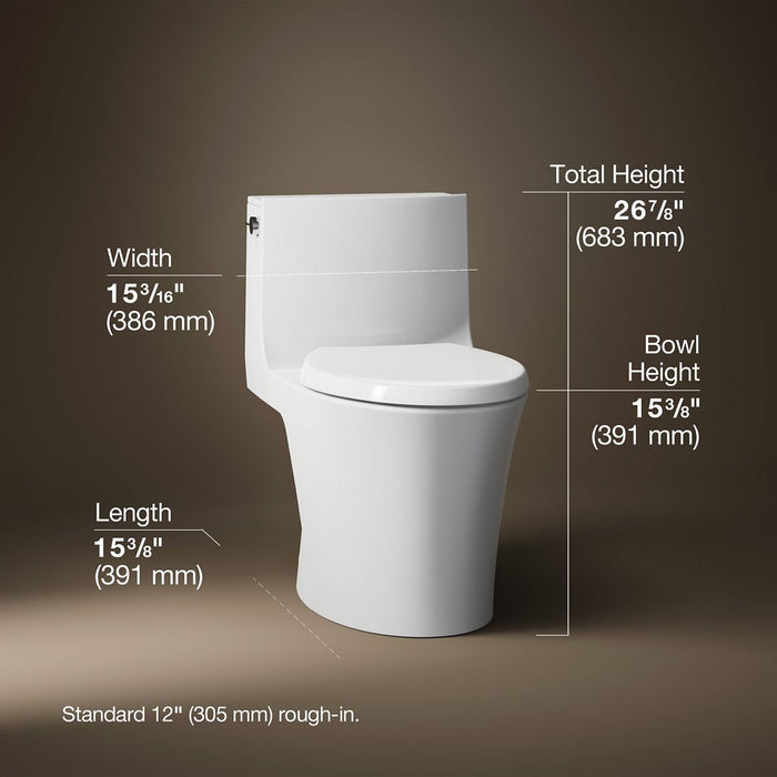 KOHLER K-1381 Veil One-piece elongated toilet with skirted trapway, dual-flush