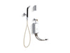 KOHLER K-13960 Bedpan washer with double foot control mixing valves and integral stops, polished chrome