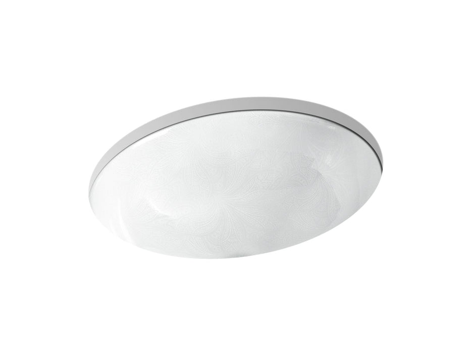 KOHLER K-14218-FP1 Sartorial 19-1/4" oval undermount bathroom sink, no overflow