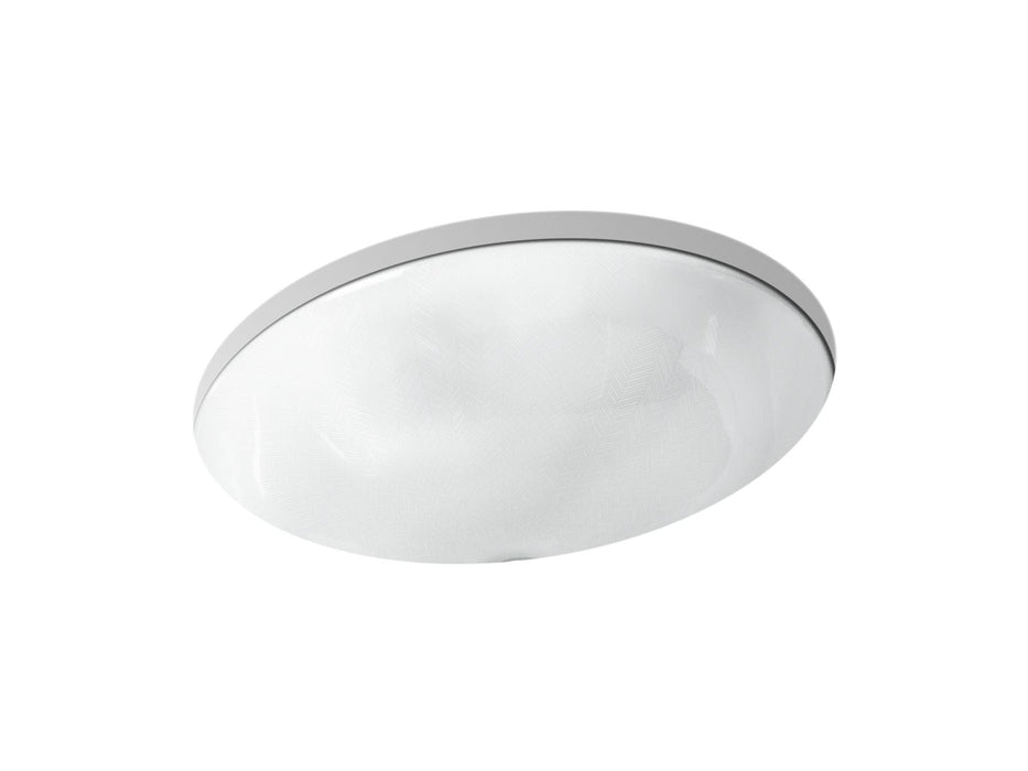 KOHLER K-14218-HD1 Sartorial 19-1/4" oval undermount bathroom sink, no overflow