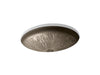 KOHLER K-14297 Lilies Lore 17-1/2" oval undermount bathroom sink, no overflow, medium patina
