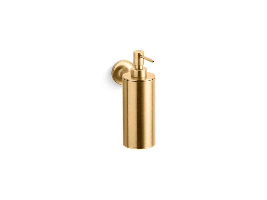 KOHLER K-14380 Purist Wall-mount soap/lotion dispenser, vibrant brushed moderne brass