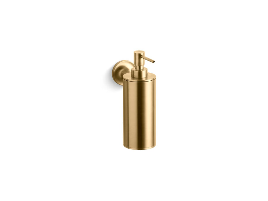 KOHLER K-14380 Purist Wall-mount soap/lotion dispenser, vibrant moderne brushed gold
