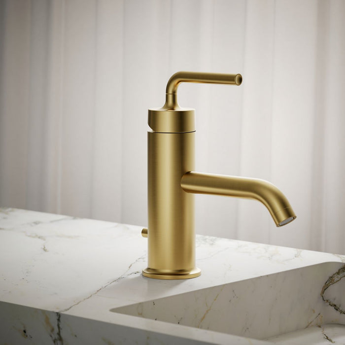 KOHLER K-14402-4A Purist Single-handle bathroom sink faucet with Straight Lever handle, 1.2 gpm