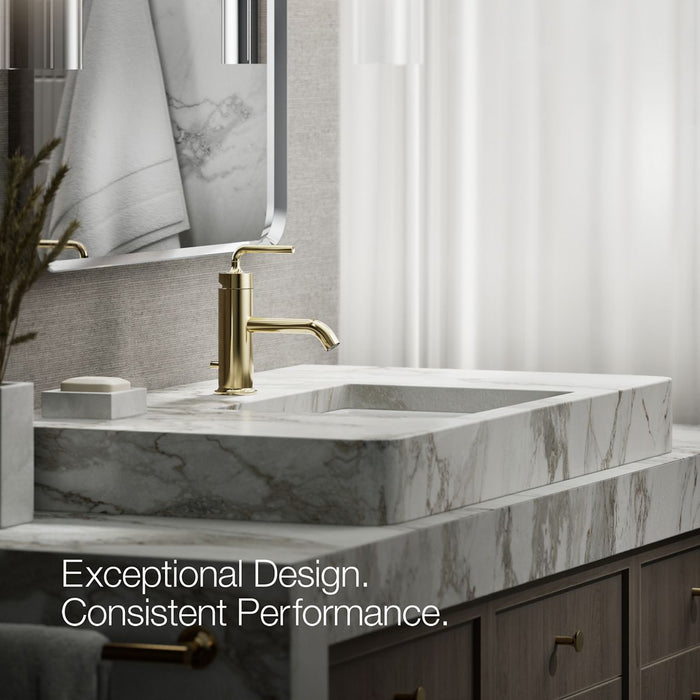 KOHLER K-14402-4A Purist Single-handle bathroom sink faucet with Straight Lever handle, 1.2 gpm