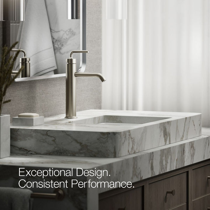 KOHLER K-14404-4A Purist Tall single-handle bathroom sink faucet with Lever handle, 1.2 gpm