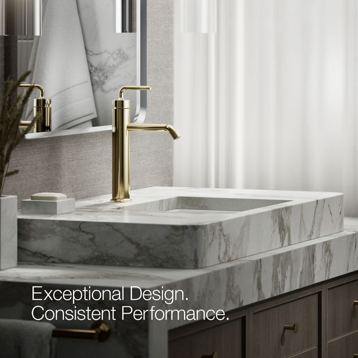 KOHLER K-14404-4A Purist Tall single-handle bathroom sink faucet with Lever handle, 1.2 gpm
