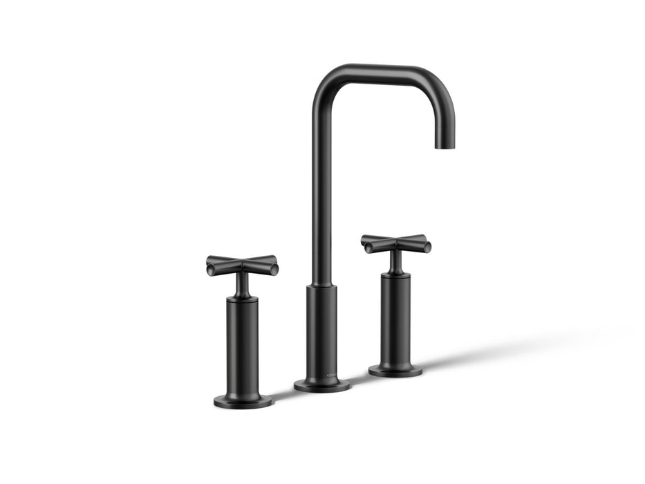 KOHLER K-14408-3 Purist Widespread bathroom sink faucet with Cross handles, 1.2 gpm