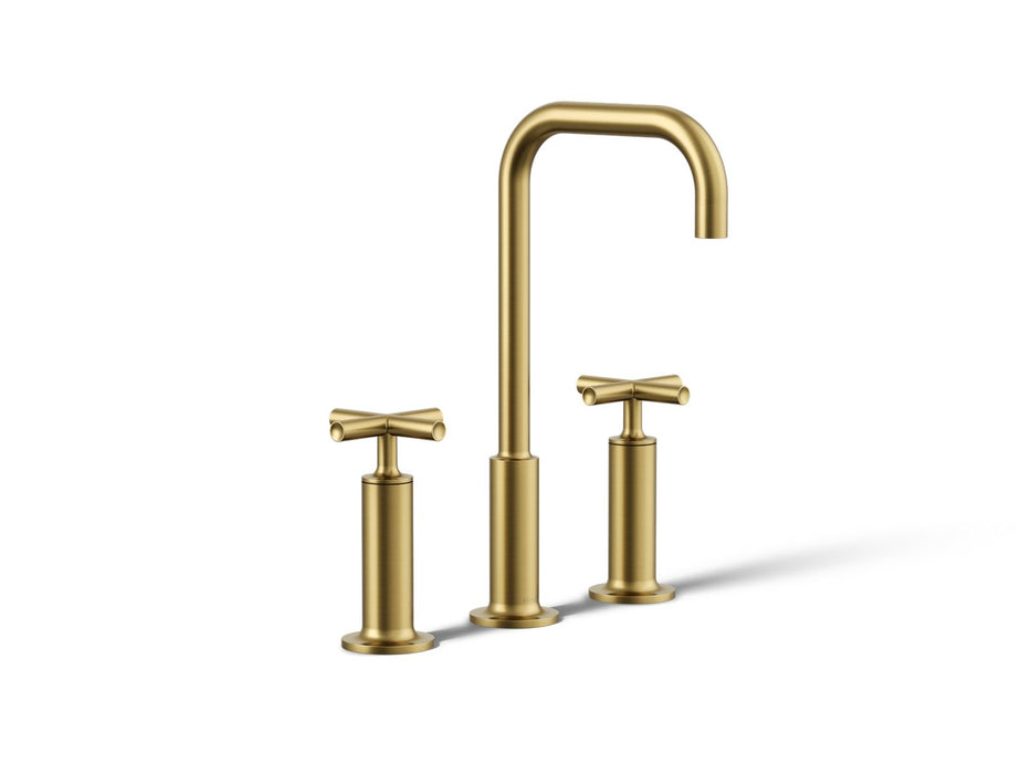 KOHLER K-14408-3 Purist Widespread bathroom sink faucet with Cross handles, 1.2 gpm