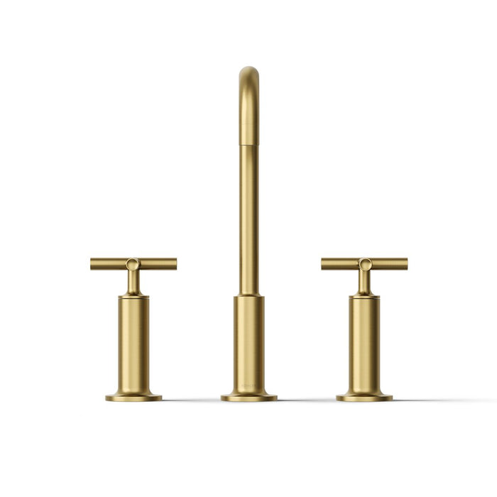 KOHLER K-14408-3 Purist Widespread bathroom sink faucet with Cross handles, 1.2 gpm