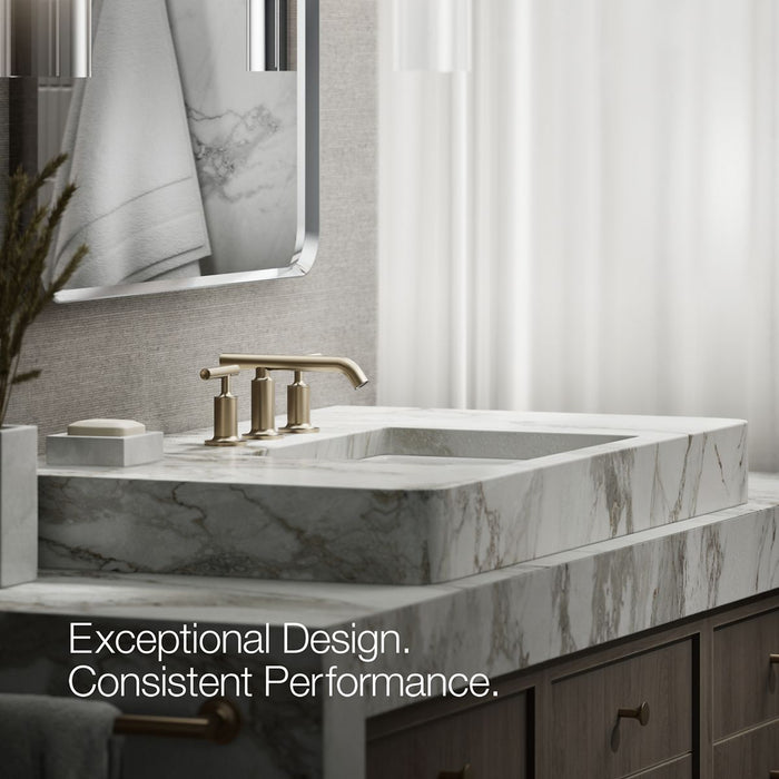 KOHLER K-14410-4 Purist Widespread bathroom sink faucet with Lever handles, 1.2 gpm