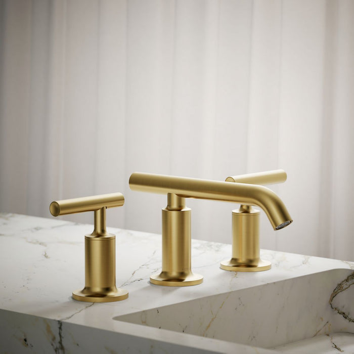 KOHLER K-14410-4 Purist Widespread bathroom sink faucet with Lever handles, 1.2 gpm