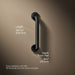 3/4 view of product with dimensions