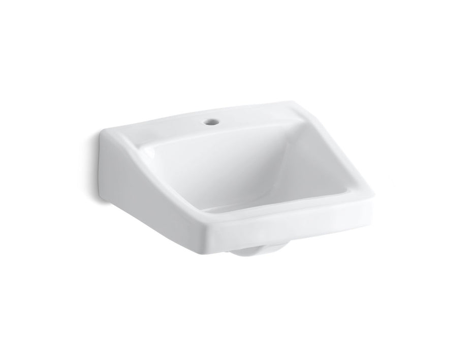 KOHLER K-1722 Chesapeake 19-1/4" x 17-1/4" wall-mount/concealed arm carrier bathroom sink with single faucet hole, white