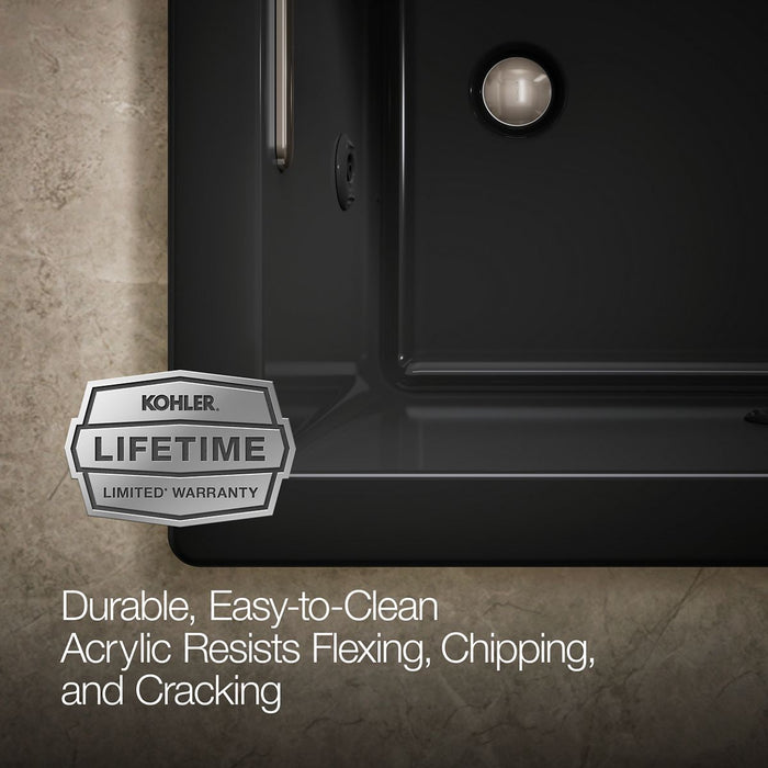 KOHLER K-1849-JH Underscore 60" x 36" drop-in heated whirlpool bath