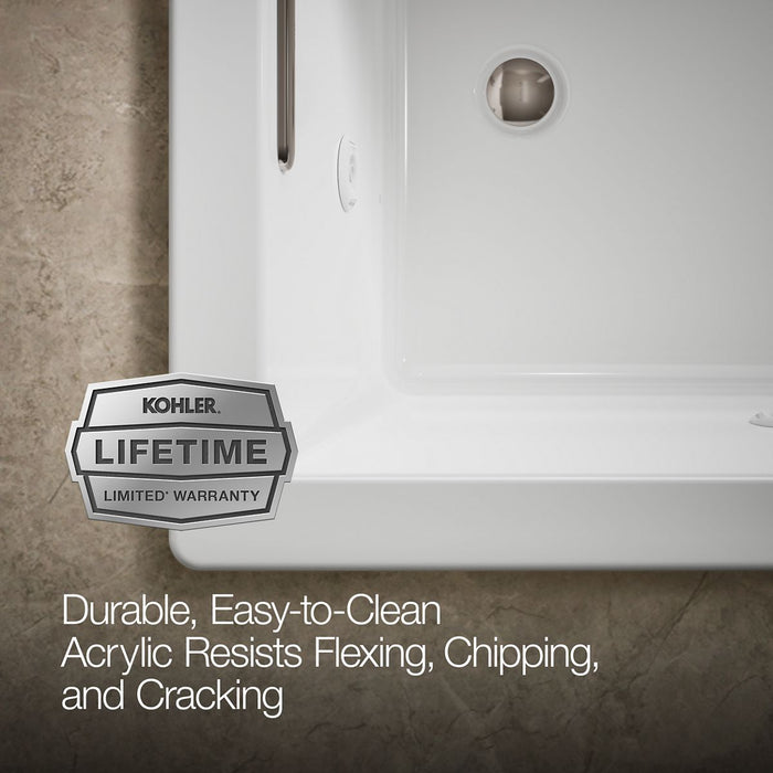 KOHLER K-1849-JH Underscore 60" x 36" drop-in heated whirlpool bath