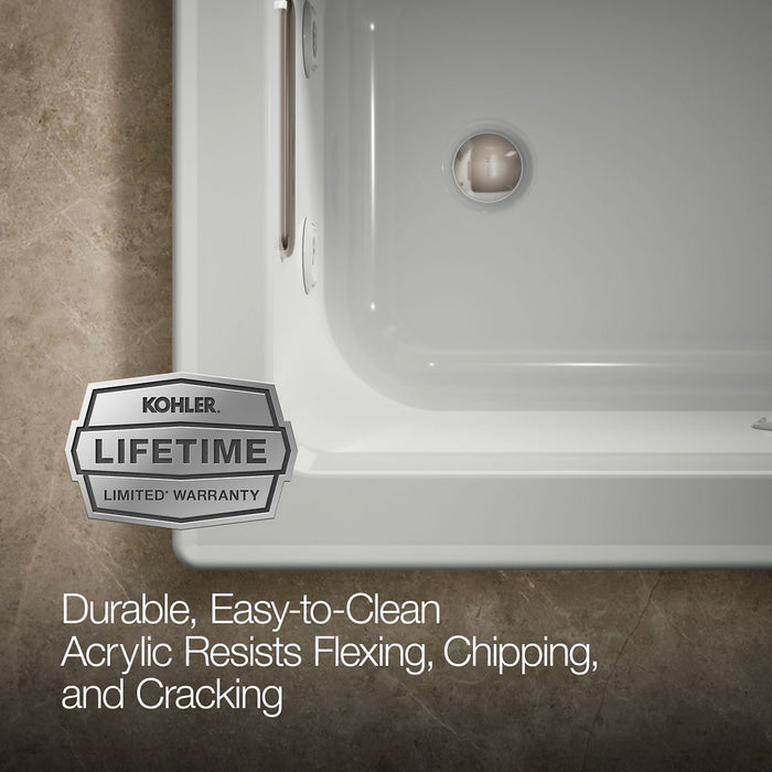 KOHLER K-1947 Archer 60" x 30" drop-in whirlpool bath, ice grey - view 4