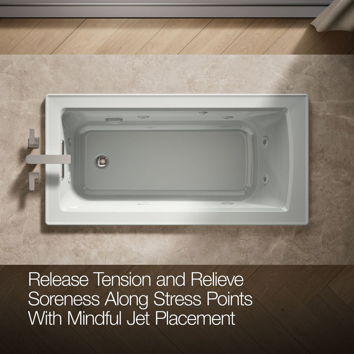 KOHLER K-1947 Archer 60" x 30" drop-in whirlpool bath, ice grey - view 5