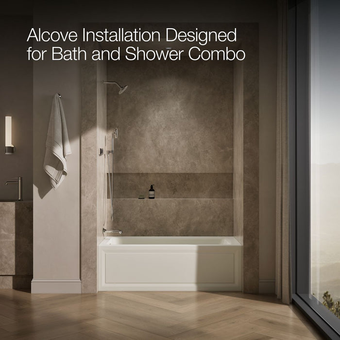 KOHLER K-1947-GHLA Archer 60" x 30" alcove Heated BubbleMassage air bath, left drain