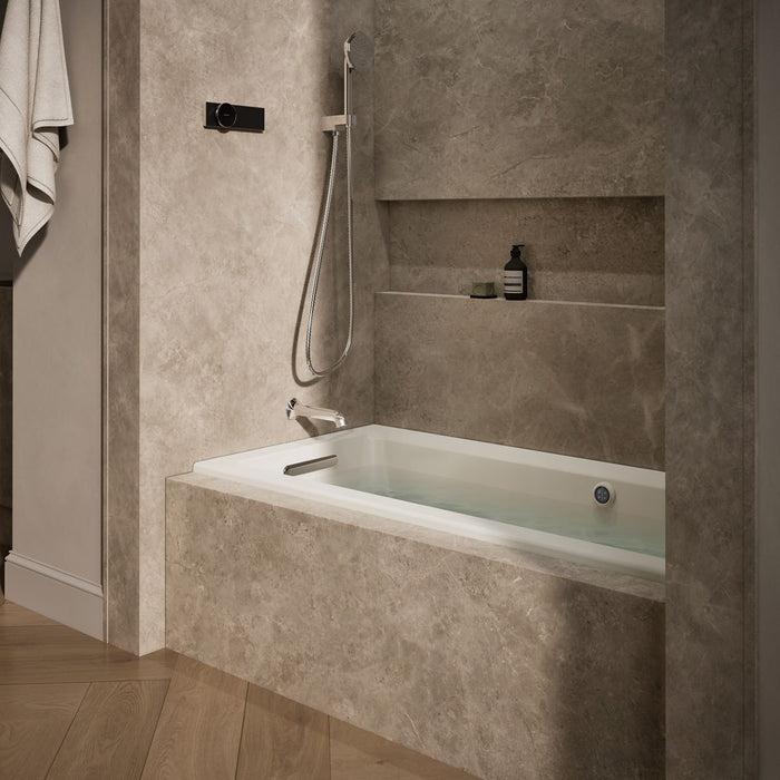 KOHLER K-1947-GHLW Archer 60" x 30" alcove Heated BubbleMassage air bath with Bask heated surface, left drain