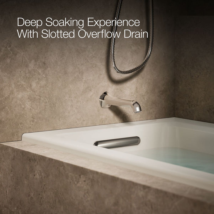 KOHLER K-1947-GHLW Archer 60" x 30" alcove Heated BubbleMassage air bath with Bask heated surface, left drain
