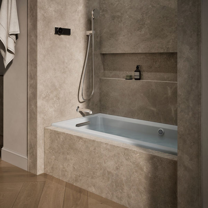 KOHLER K-1947-GHLW Archer 60" x 30" alcove Heated BubbleMassage air bath with Bask heated surface, left drain