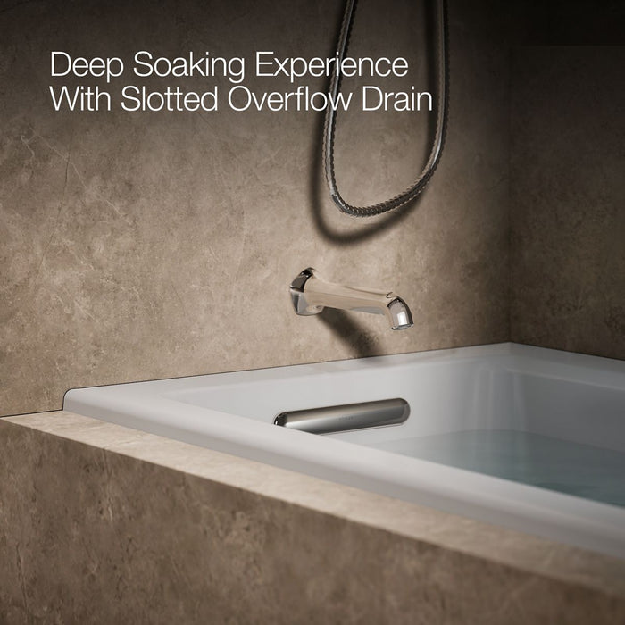 KOHLER K-1947-GHLW Archer 60" x 30" alcove Heated BubbleMassage air bath with Bask heated surface, left drain
