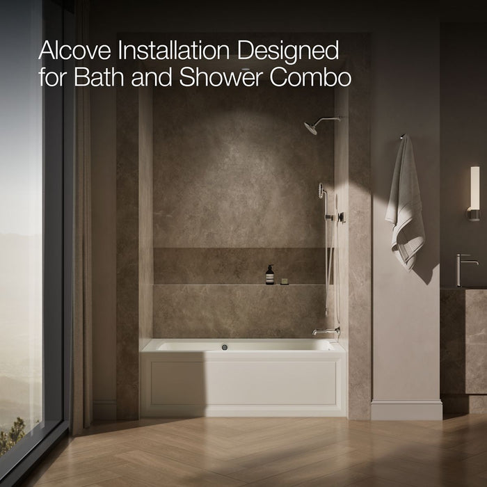 KOHLER K-1947-GHRAW Archer 60" x 30" alcove Heated BubbleMassage air bath with Bask heated surface, right drain