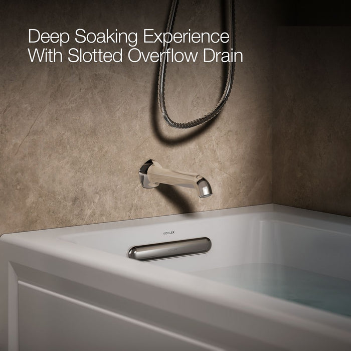 KOHLER K-1947-HLA Archer 60" x 30" alcove heated whirlpool bath, left drain