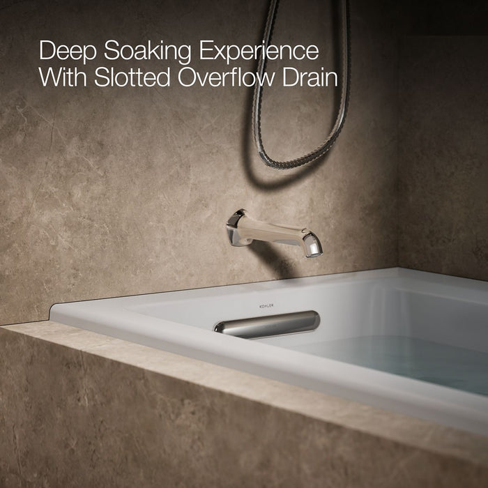KOHLER K-1947-L Archer 60" x 30" alcove whirlpool bath, left drain